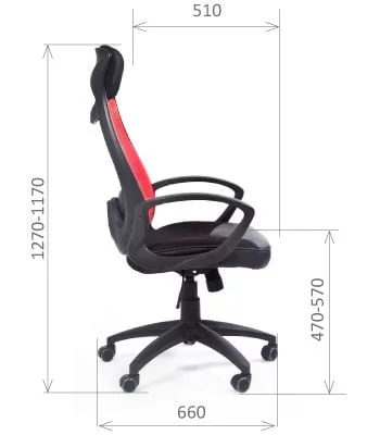 Кресло для руководителя CHAIRMAN 840 black Акрил красный/черный_4
