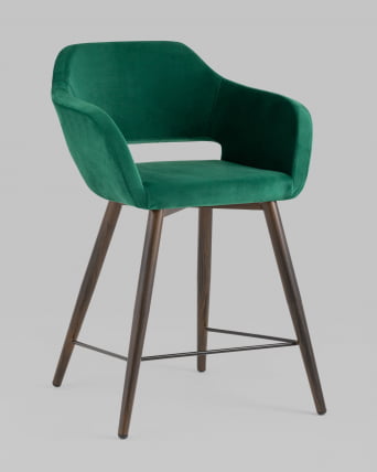 Стул полубарный Саймон ПЛ велюр Темно-зелёный_1