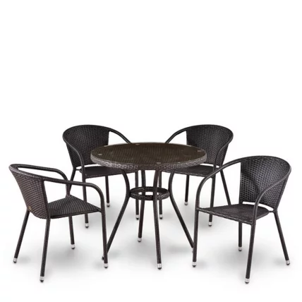 Комплект плетеной мебели T282ANT/Y137C-W53 Brown 4Pcs_0