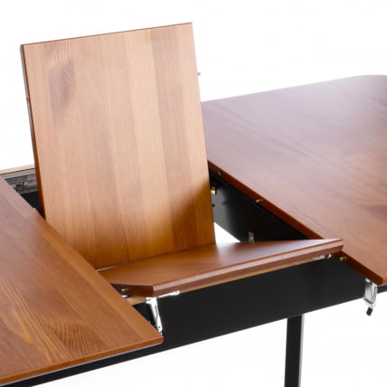 Стол Соната Люкс раздвижной/Sonata Lux extension table массив сосны, антик/черный, 120-(150)х75х73 см_8