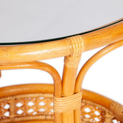 Комплект PELANGI 02/15 ( стол со стеклом + 4 кресла ) [с подушками] ротанг, кресло 65х65х77см, стол диаметр 64х61см, Honey (мед)_3