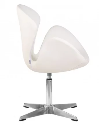 Кресло дизайнерское DOBRIN SWAN (белый кожзам P23, золотое основание)_5