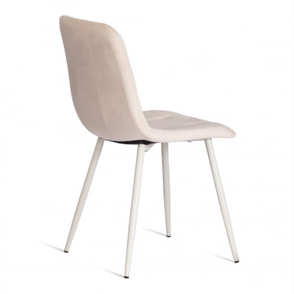 Стул CHILLY (mod. 7094-1) вельвет/металл, 44,5х52,5х86 см, beige (бежевый) HLR2 / белый_2