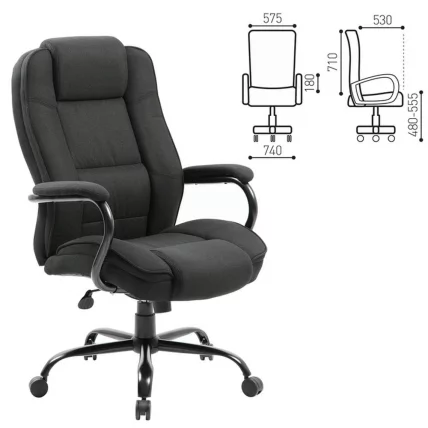 Кресло офисное BRABIX Heavy duty HD-002 ткань Черный_0