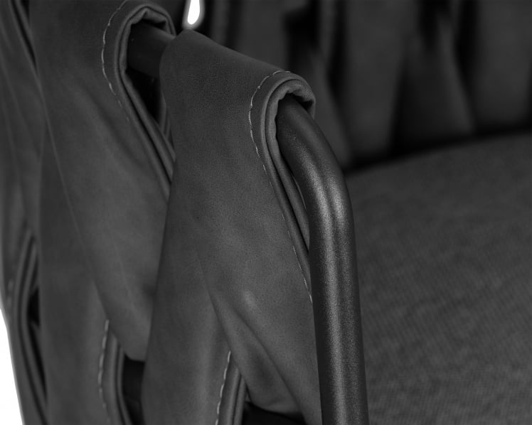 Стул барный DOBRIN AMELIA (серая ткань (F-48), темно-серый винтажный PU (MF-12))_7