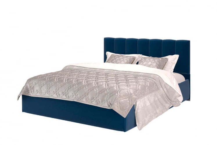 Кровать Элен 1200*2000 мм, велюр НЕО 27, синий / NEO_0
