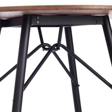 Стол RUSTO (mod. 283) МДФ/металл, D100 х 75 см, Black (Черный) / Walnut (Орех)_4