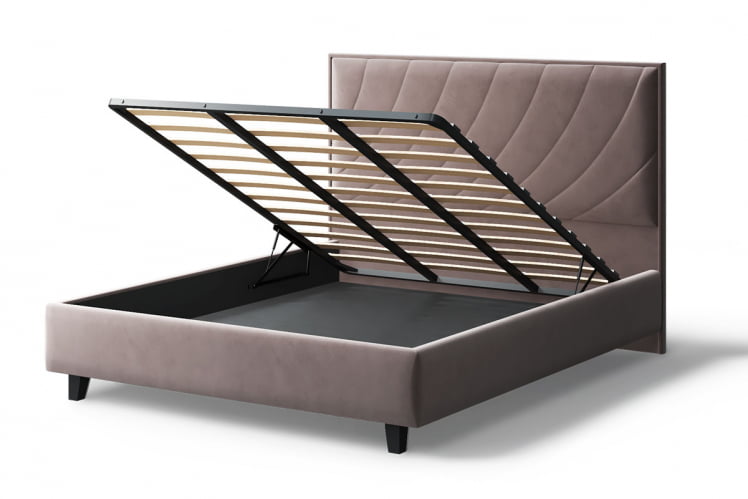 Кровать СОФИЯ 2000*1200мм (на опорах), велюр Бренди лайт 05 (кофе), (б/основания, б/матраса)_3
