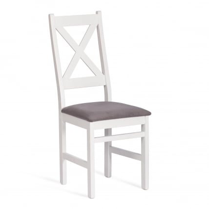 Стул CROSSMAN (комплект) NEW, Многослойный березовый шпон, 41х40х100 см, white/велюр темно-серый_0