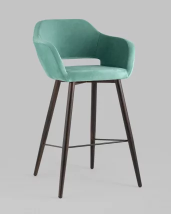 Стул барный Саймон Б велюр Морской_1