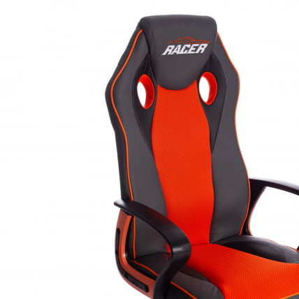 Кресло RACER кож/зам/ткань, металлик/оранжевый, 36/07 Кресло RACER кож/зам/ткань, металлик/оранжевый, 36/07_8