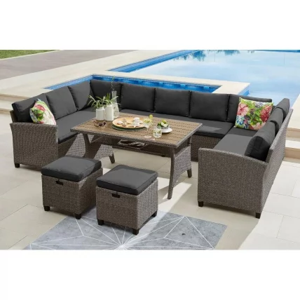 Комплект плетеной мебели AFM-370A Dark Grey Комплект плетеной мебели AFM-370A Dark Grey_0