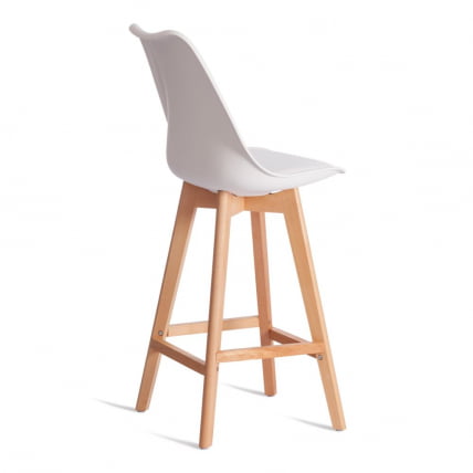 Стул барный TULIP BAR (mod. C1014H-1) / 1 шт. в упаковке пластик/дерево, 42 х 47,5 х 104 см, White (Белый) 70029/ натуральный_3