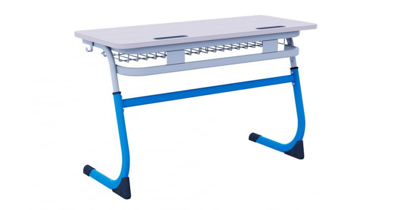 Парта двухместная регулируемая по высоте СМАРТЙ (рост 3-5) Голубой/Серый / SMARTY_0