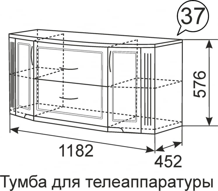 Тумба для телеаппаратуры Виктория 37_2
