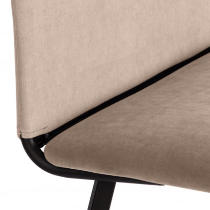 Стул обеденный La Rousse (2 шт. в упаковке) NEW, велюр, бежевый/черный, 7, 45х55х93 см_7