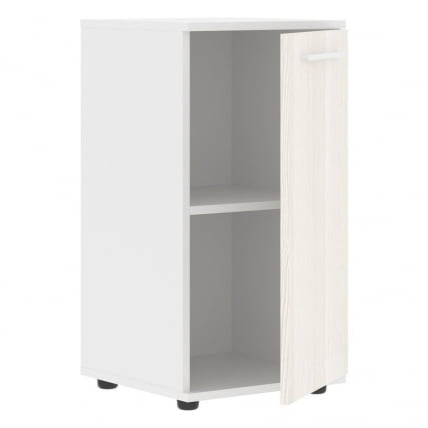 Шкаф колонка с глухой малой дверью ЕДИС ЕЛCС 42.1 Ясень Траун Белый Белый / EDIS ELCS_1