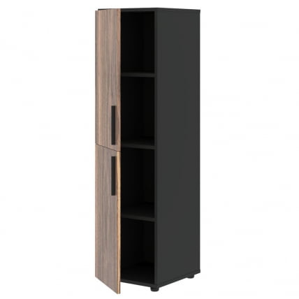 Шкаф-колонка с 2 глухими малыми дверьми (левый) VELION VENEER VRMCS 40.4 L Американский орех Яшма черная_1