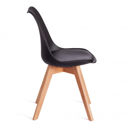 Стул TULIP (mod. 73-1) дерево/пластик/экокожа, 47,5x55x80 см, черный_1