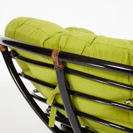 Кресло ПАПАСАН 23/01 В /с подушкой/ диаметр подушки 125 см, 115х101х104 см, Антикуе бровн (античный черно-коричневый), флок Олива, 23 / PAPASAN W Antique brown_4