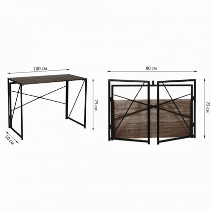 Стол на металлокаркасе BRABIX LOFT CD-002 Мореный дуб_8