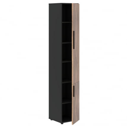 Шкаф-колонка с глухими малыми и средними дверьми (правый) VELION VENEER VRHCS 40.3 R Американский орех Яшма черная_3