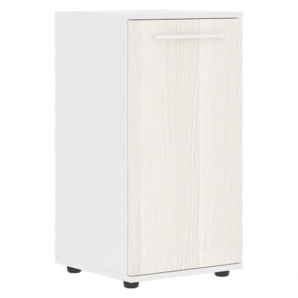 Шкаф колонка с глухой малой дверью ЕДИС ЕЛCС 42.1 Ясень Траун Белый Белый / EDIS ELCS_0