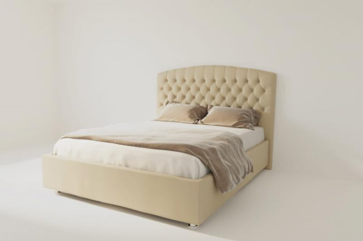 Мягкая интерьерная кровать "Берлин" без основания Цвет фасада: Бежевый; Цвет корпуса: Бежевый; Материал фасада: Искусственная кожа; Размер: 800х2000 мм; Спальное место: 800х2000 мм _0