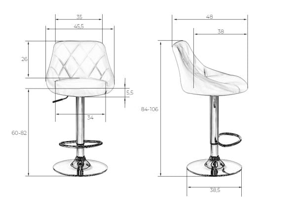 Стул барный DOBRIN LOGAN BLACK (пудрово-сиреневый велюр (MJ9-52)) 2 шт_9