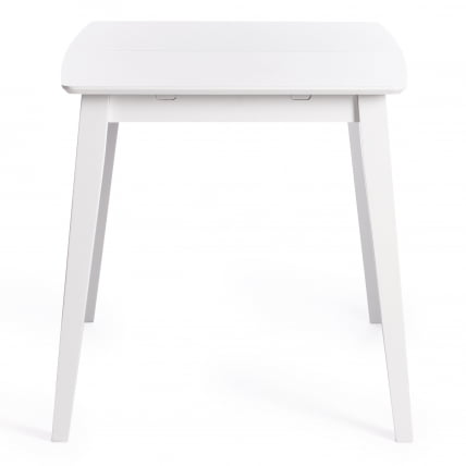 Стол обеденный раскладной Retro дерево гевея, МДФ, 110+30 x 75 x 75см, Белый (White)_2