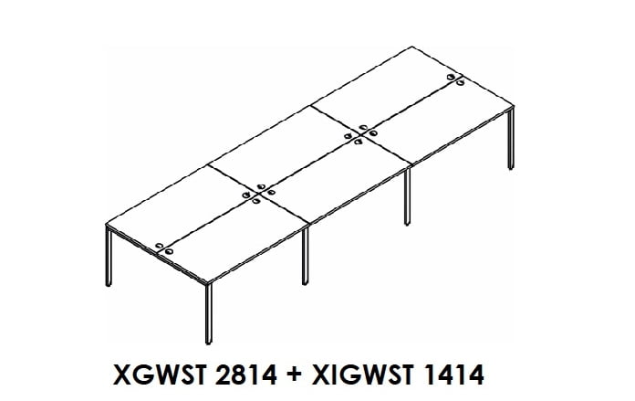 Составная рабочая станция XTEN GLOSS XGWST 2814 + XIGWST 1414 Бук Тиара_0