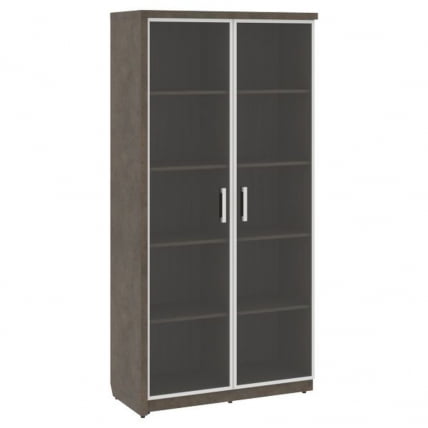 Шкаф со стеклянными дверьми левый WOOD&STONE СФ-534883 Бетон Чикаго темный Дрифтвуд_1