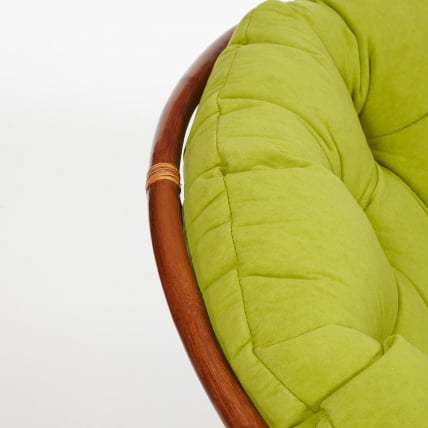 Кресло ПАПАСАН 23/01 В /с подушкой/ диаметр подушки 125 см, 115х101х104 см, Пекан (орех), флок Олива, 23 / PAPASAN W Pecan_1