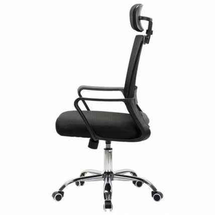 Кресло CROMEX (КРОМЕКС) Debut CH-697 ХРОМ сетка/ткань TW черное_6