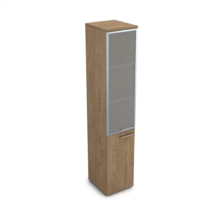 Пенал высокий со стеклом левый GLOSS LINE 9НП.005.19Л Teakwood_0