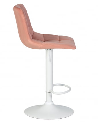Стул барный DOBRIN TAILOR WHITE Пудрово-розовый велюр MJ9-32_2