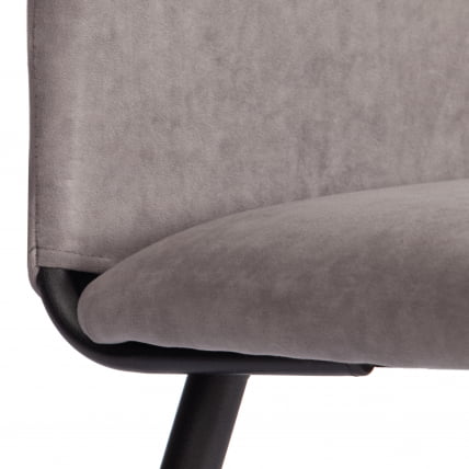 Стул обеденный La Rousse (2 шт. в упаковке) La Rousse (2 шт. в упаковке) NEW, велюр, серый/черный, 29, 45х55х93 см_7