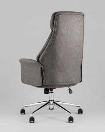 Кресло офисное ТопЧаирс Неома серый экокожа / TopChairs Neoma_4