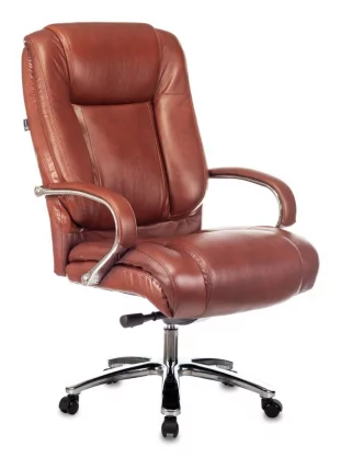 Кресло руководителя Бюрократ T-9925SL кожа Светло-коричневый Leather Eichel_0