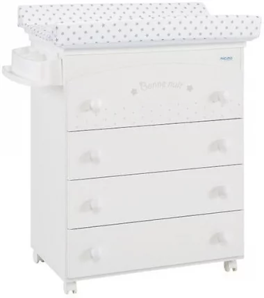 Комод Micuna Bonne Nuit пеленальный B-970 white матрасик stars grey Комод Micuna Bonne Nuit пеленальный B-970 white матрасик stars grey_0