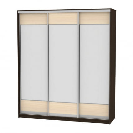 Шкаф-купе B-230х200х60-3(Венге-ДМ-D8D8D8)_0