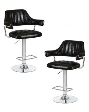 Стул барный ДОБРИН CХАРЛЙ (черный крокодил) 2 шт / DOBRIN CHARLY_0