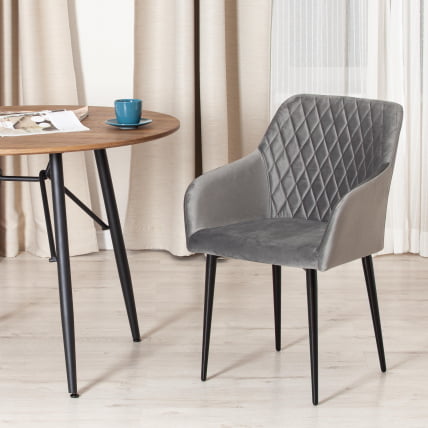 Кресло BREMO (mod. 708) / 1 шт. в упаковке ткань/металл, 58х55х83 см, высота до сиденья 48 см, серый barkhat 26/черный_9