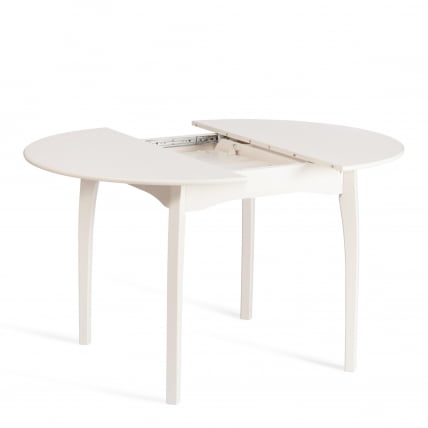 Стол DIAMANTE круглый бук, мдф, шпон дуба, 100 х 100+30 х 75 см, Ivory white_4