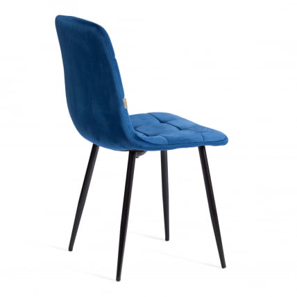 Стул CHILLY (mod. JSC-220) Велюр/металл , 44,5х52,5х88 см, Blue (синий) HLR64 / черный_2