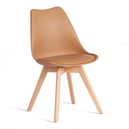 Стул TULIP (mod. 73-1) дерево/пластик/экокожа, 47,5x55x80 см, Бежевый (Latte)_0