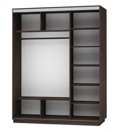 Шкаф-купе трехдверный Экспресс Медиум-1 1800х2200х Дуб венге / 1800х2200h_1