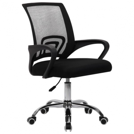 Кресло CROMEX (КРОМЕКС) Top CH-695 ХРОМ сетка/ткань TW черное_0