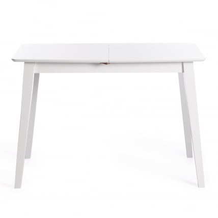 Стол обеденный раскладной Retro дерево гевея, МДФ, 110+30 x 75 x 75см, Белый (White)_1