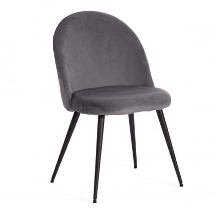 Стул MONRO (mod. 5144) металл/вельвет, 51x56x84 см, серый (HLR 21)/черный_0